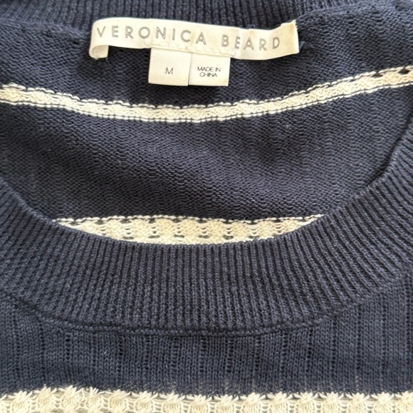 Veronica Beard Navy and Cream Knit Top - Picture 3 of 3